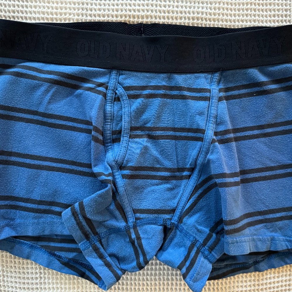 Vintage Blue/Dark Blue Striped Trunks Underwear (Medium) - Old Navy